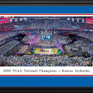 2022 NCAA Men's Basketball National Champions Panoramic Picture - Kansas Jayhawks Signed by Bill Self