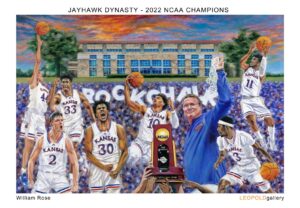 Bill Self Signed National Championship Dynasty Print 18"x24"