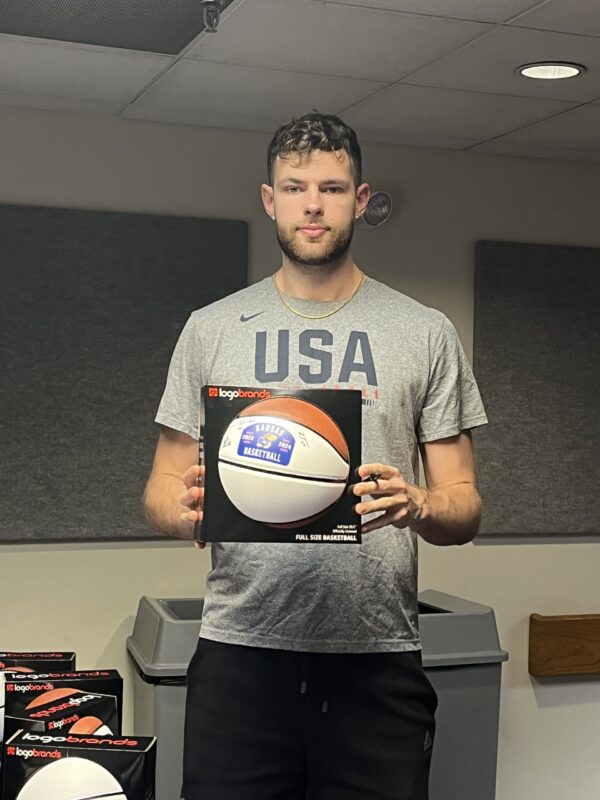 2023-2024 Kansas Jayhawk Bill Self and Team Signed Basketball - Image 3
