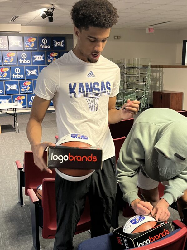 2023-2024 Kansas Jayhawk Bill Self and Team Signed Basketball - Image 4