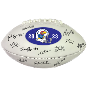 2023 Team Signed Football - 24 Players Including Coach Lance Leipold, Jalon Daniels, Kenny Logan, and Devin Neal