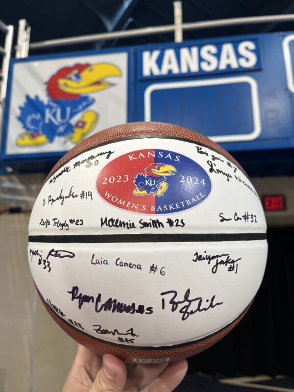 2023-2024 Kansas Jayhawk Women's Team Signed Basketball - Image 2