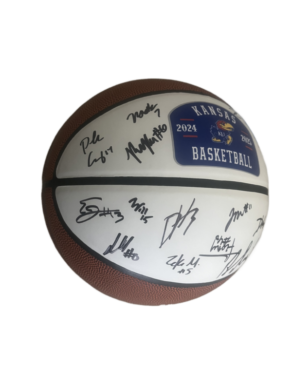 2024-2025 Kansas Men's Signed Basketball with Head Coach Bill Self Signature - Includes Free Allen Fieldhouse Ornament - Image 3