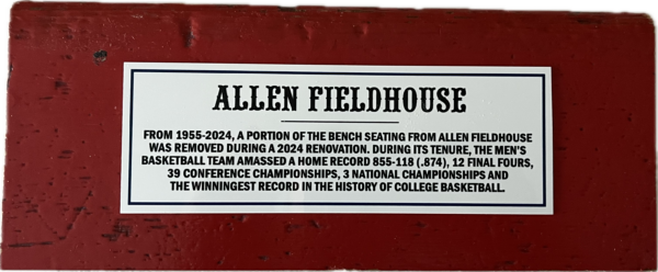 1955 Allen Fieldhouse Small Bench (Red)