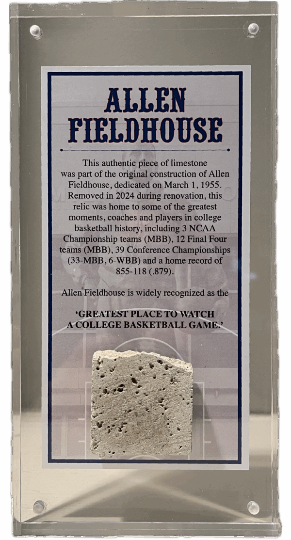 1955 Allen Fieldhouse Limestone Acrylic Desk Stand