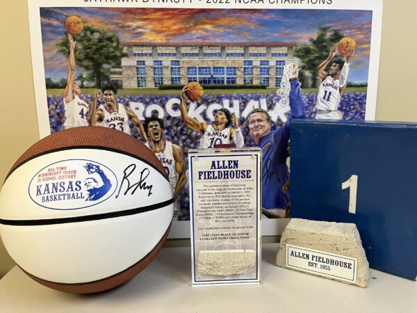 1955 Allen Fieldhouse Limestone Acrylic Desk Stand - Image 3