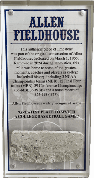 1955 Allen Fieldhouse Limestone Acrylic Desk Stand
