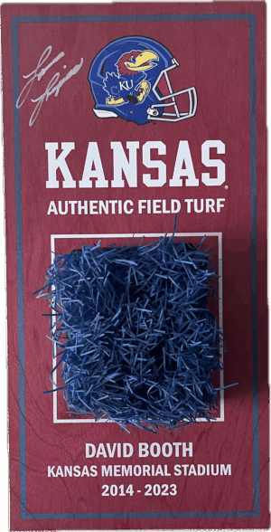 David Booth Kansas Memorial Stadium Wall Mount (RED) - Signed by Coach Lance Leipold
