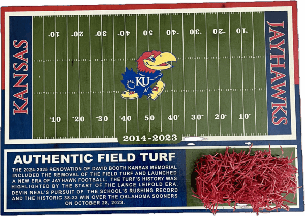 David Booth Kansas Memorial Stadium Authentic Field Turf Wall Mount (16.5" x 11.5") - Image 3