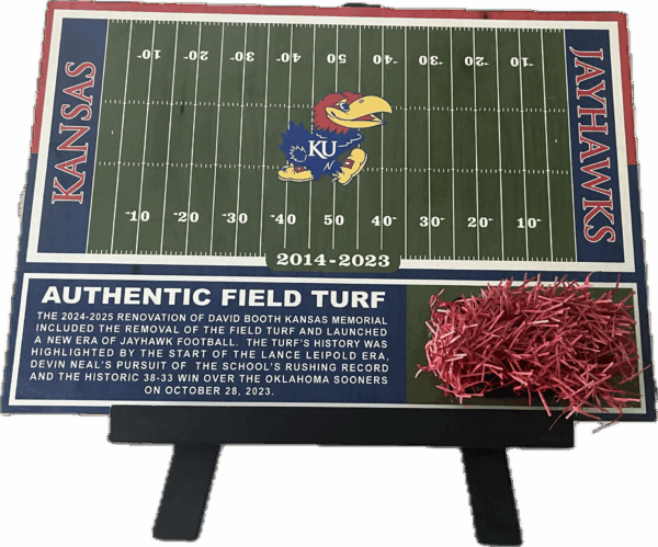 David Booth Kansas Memorial Stadium Authentic Field Turf Wall Mount (16.5" x 11.5") - Image 2