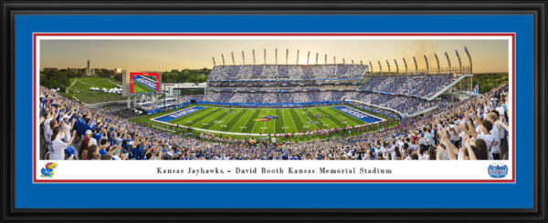 2025 David Booth Kansas Memorial Stadium Framed - Signed by  Head Coach Lance Leipold