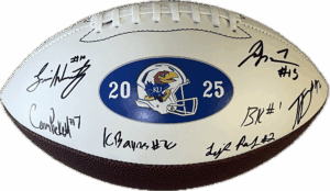 2025 KU Team Signed Football (including Coach Lance Leipold and Quarterback Jalon Daniels)