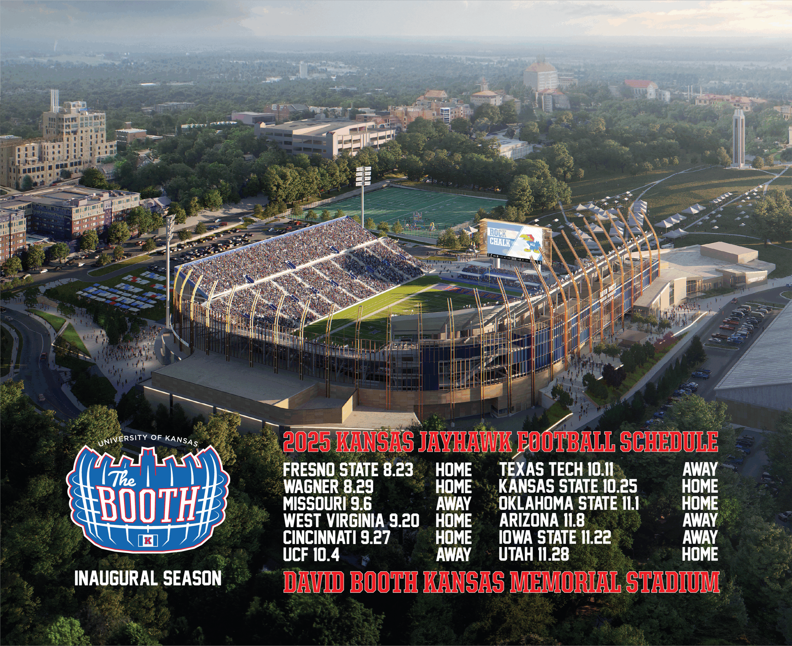 2025 KU Football Schedule Poster - 18"x24"
