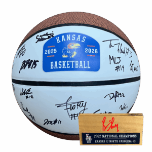 2025-2026 Kansas Men's Signed Basketball includes FREE Final Four Court signed by Bill Self