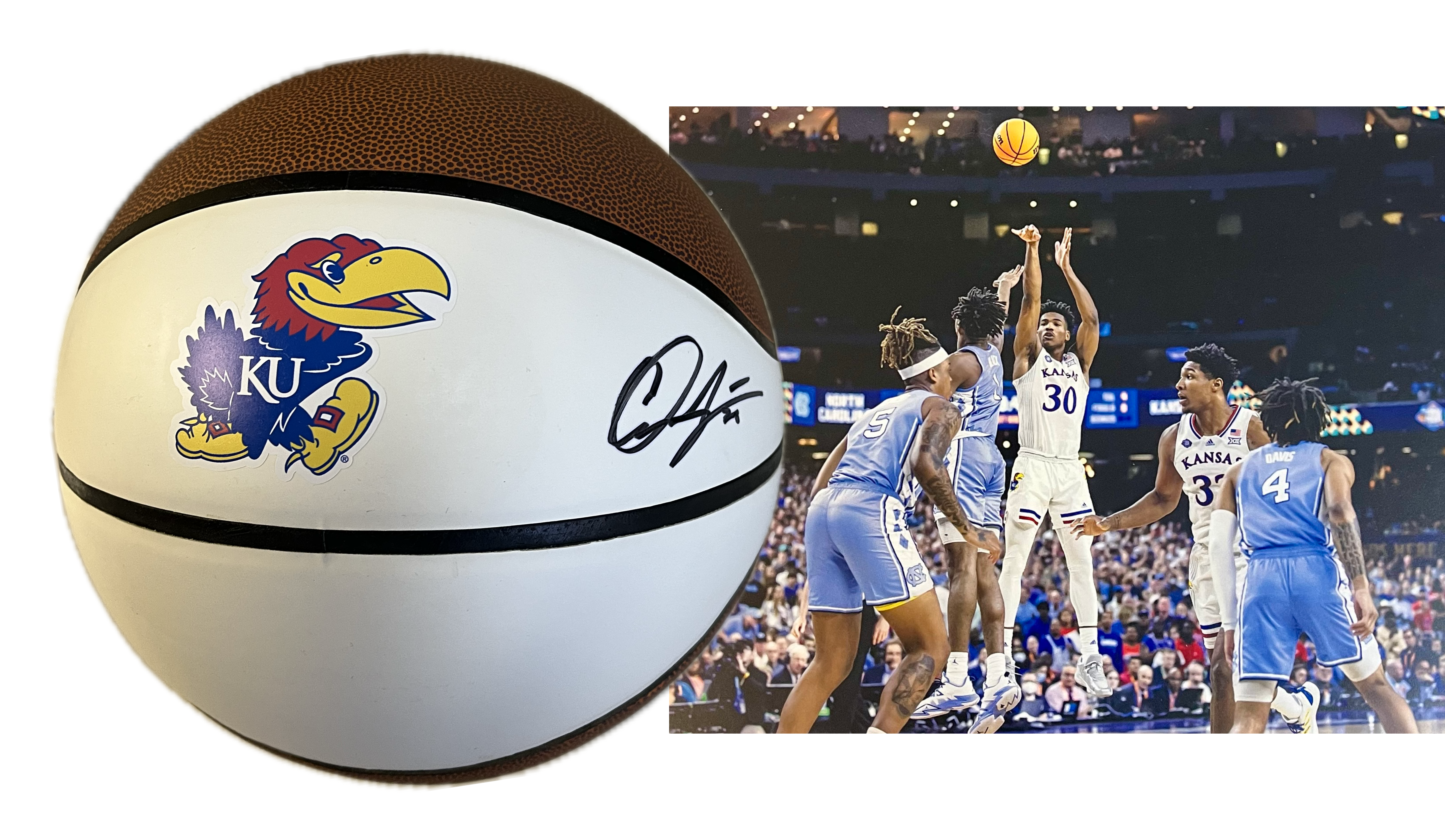 Ochai Agbaji Signed Basketball (included FREE 8"x10" photo)