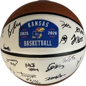 2025‑26 Kansas Men’s Signed Basketball — Includes FREE piece of ‘National Championship Court’